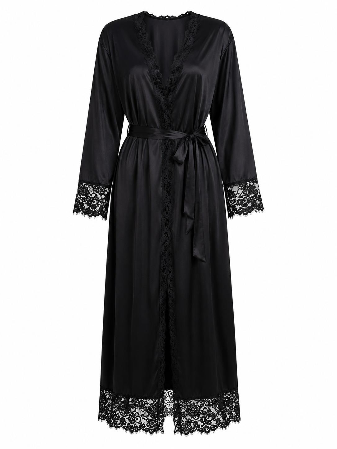 Black lace Trim Stain Long/Gown