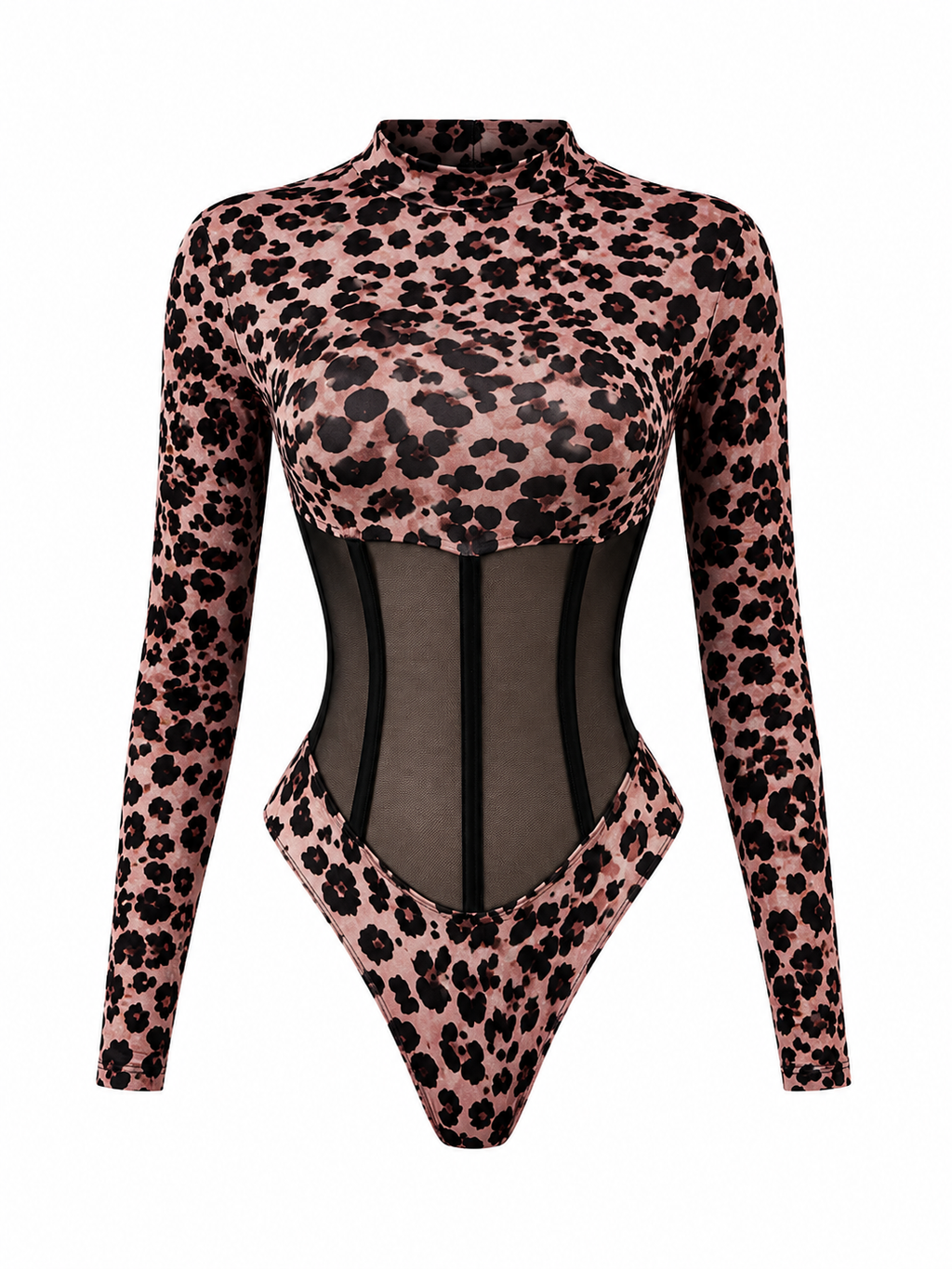 Leopard Print Mesh Bodysuit