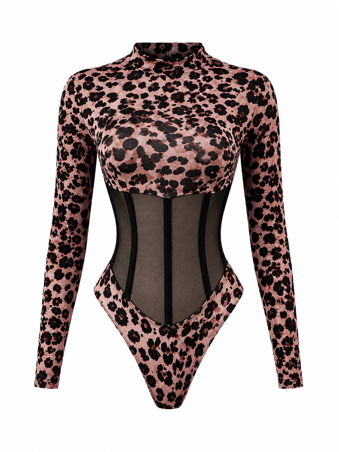 Leopard Print Mesh Bodysuit
